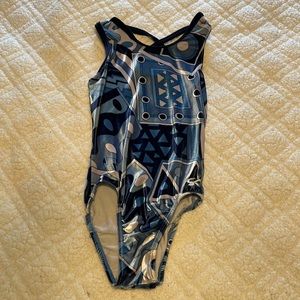 Gently worn velvety gymnastics leotard